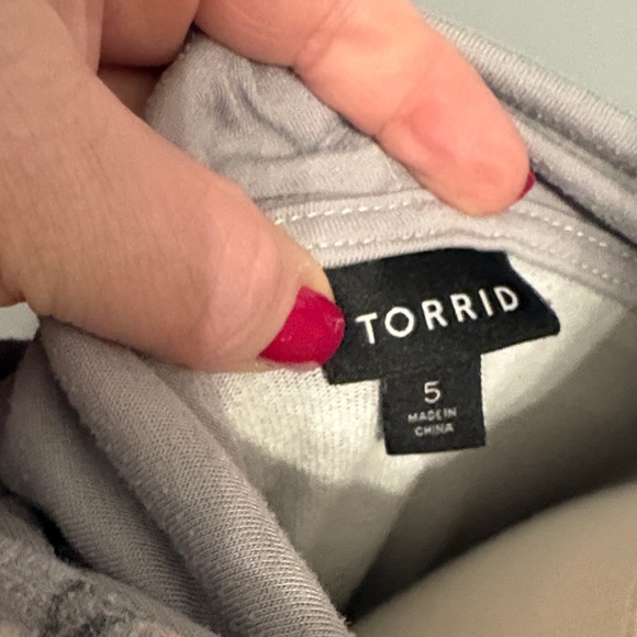 Torrid size 5 Light Gray Pullover Hoodie with Zip - Picture 2 of 7